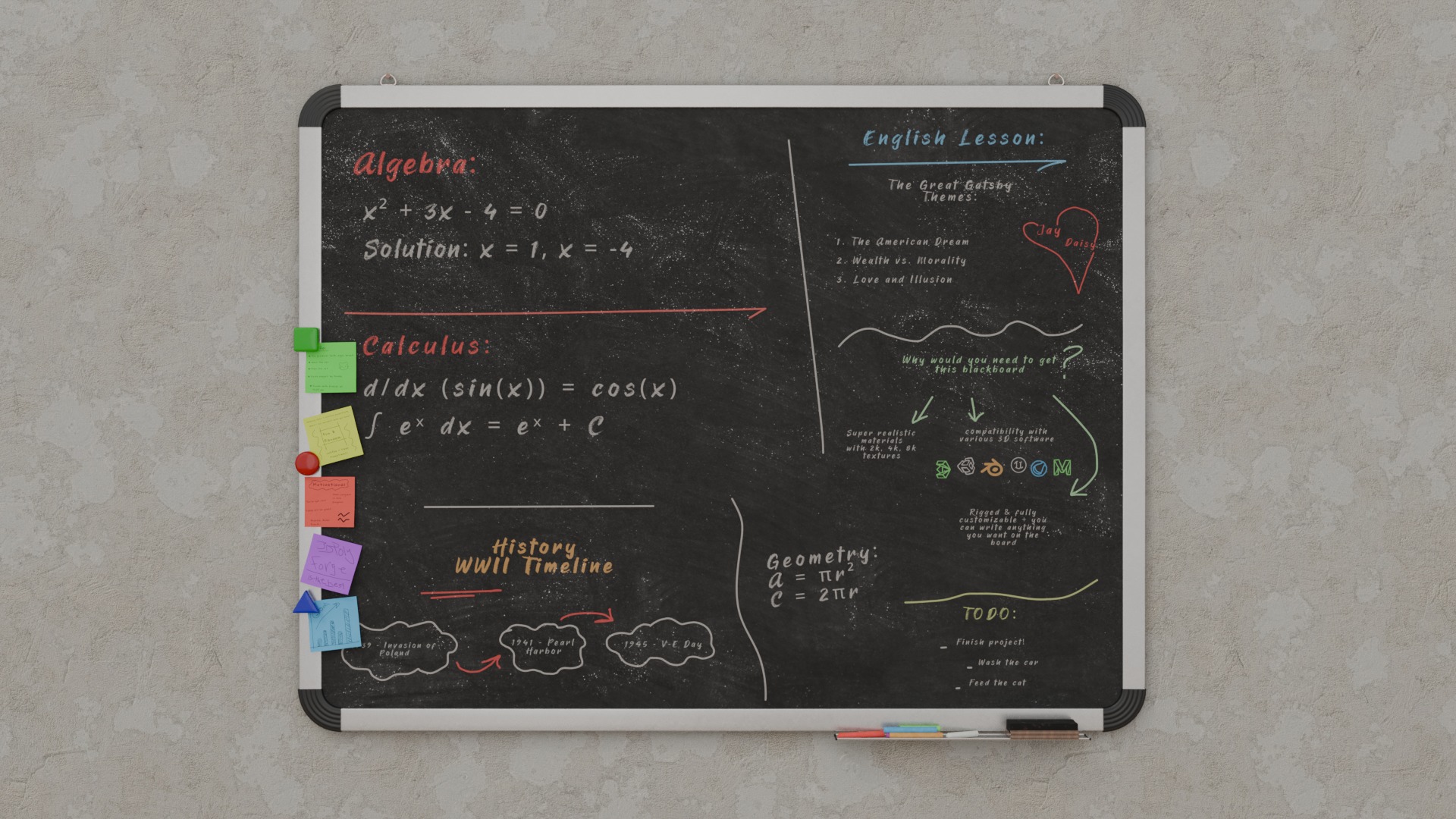 Metal Writing Board Trio Set 3D Model Collection_18