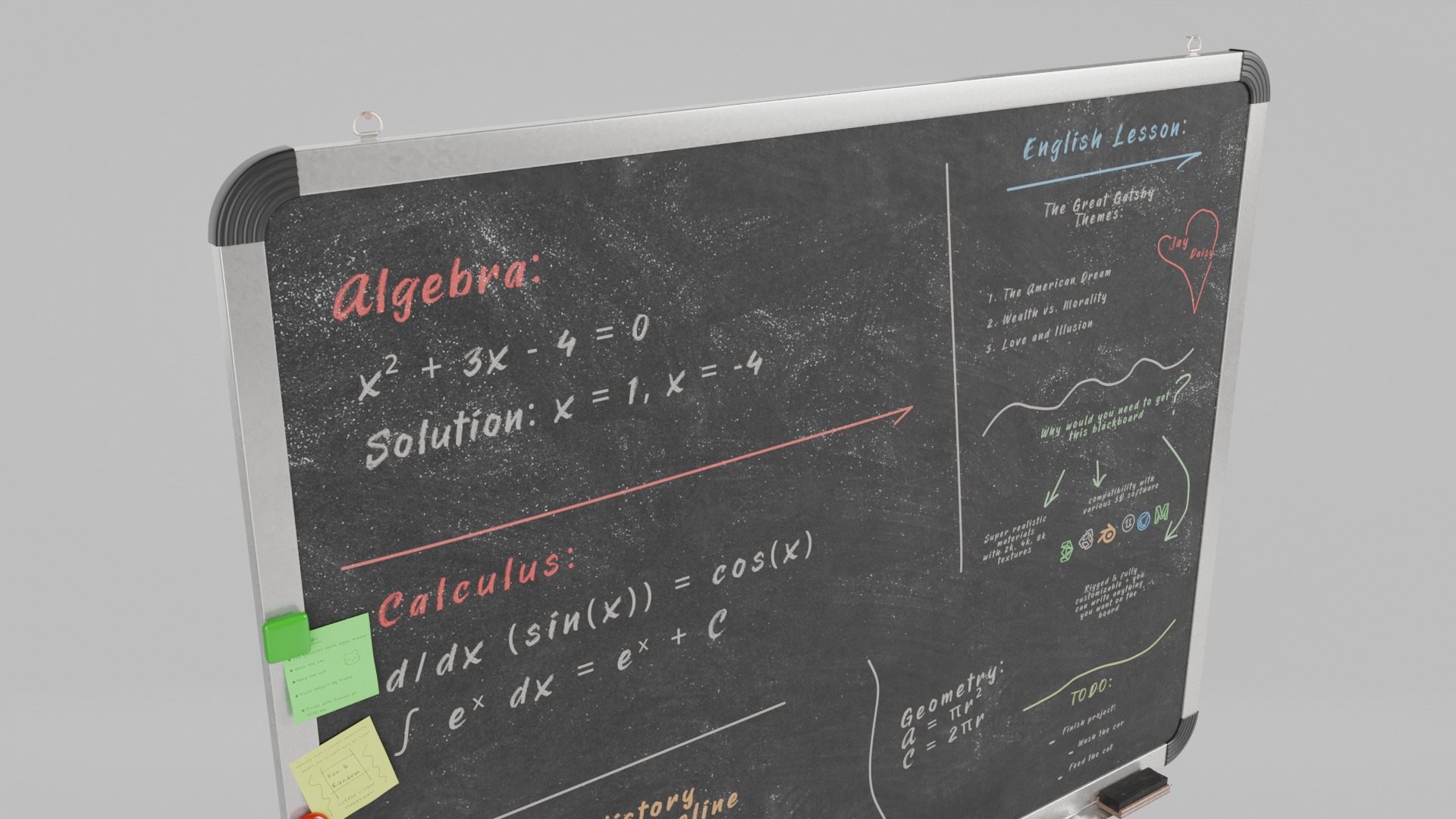 Metal Writing Board Trio Set 3D Model Collection_21