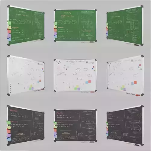 Metal Writing Board Trio Set 3D Model Collection