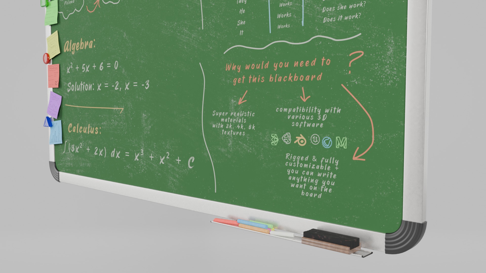 Metal Writing Board Trio Set 3D Model Collection_29