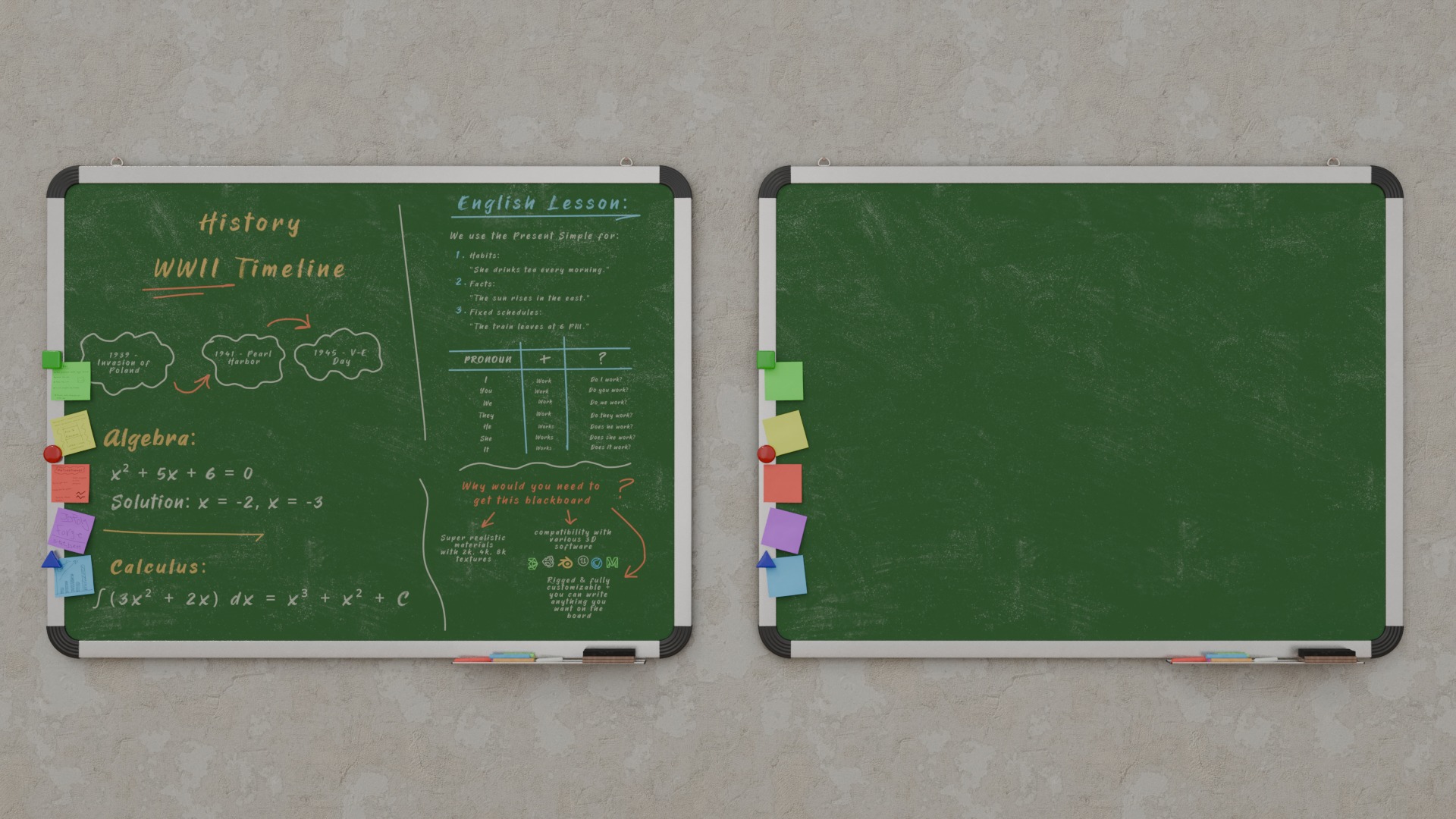 Metal Writing Board Trio Set 3D Model Collection_28