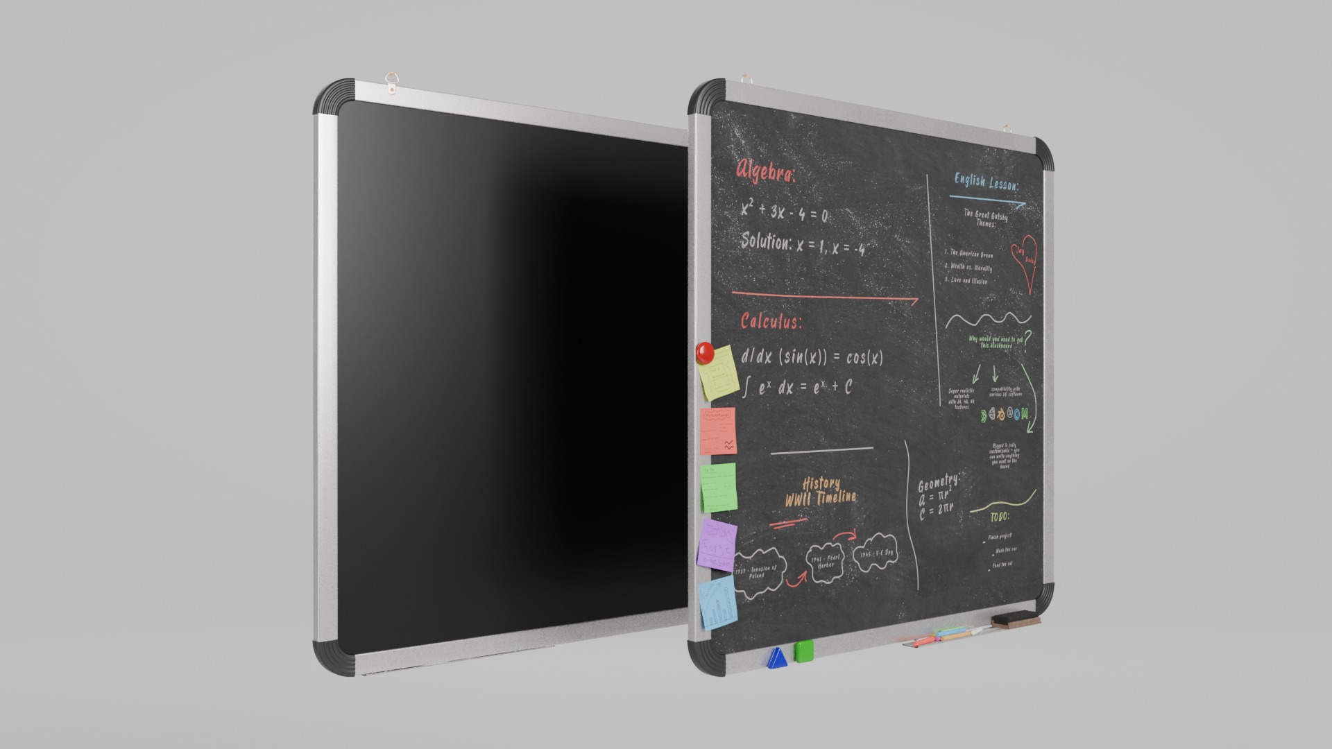 Metal-Framed Essentials - Customizable Writing Board Set 3D Model Collection_17