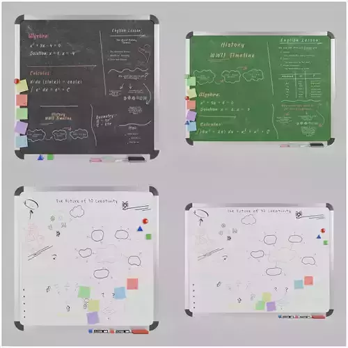 Metal-Framed Essentials - Customizable Writing Board Set 3D Model Collection