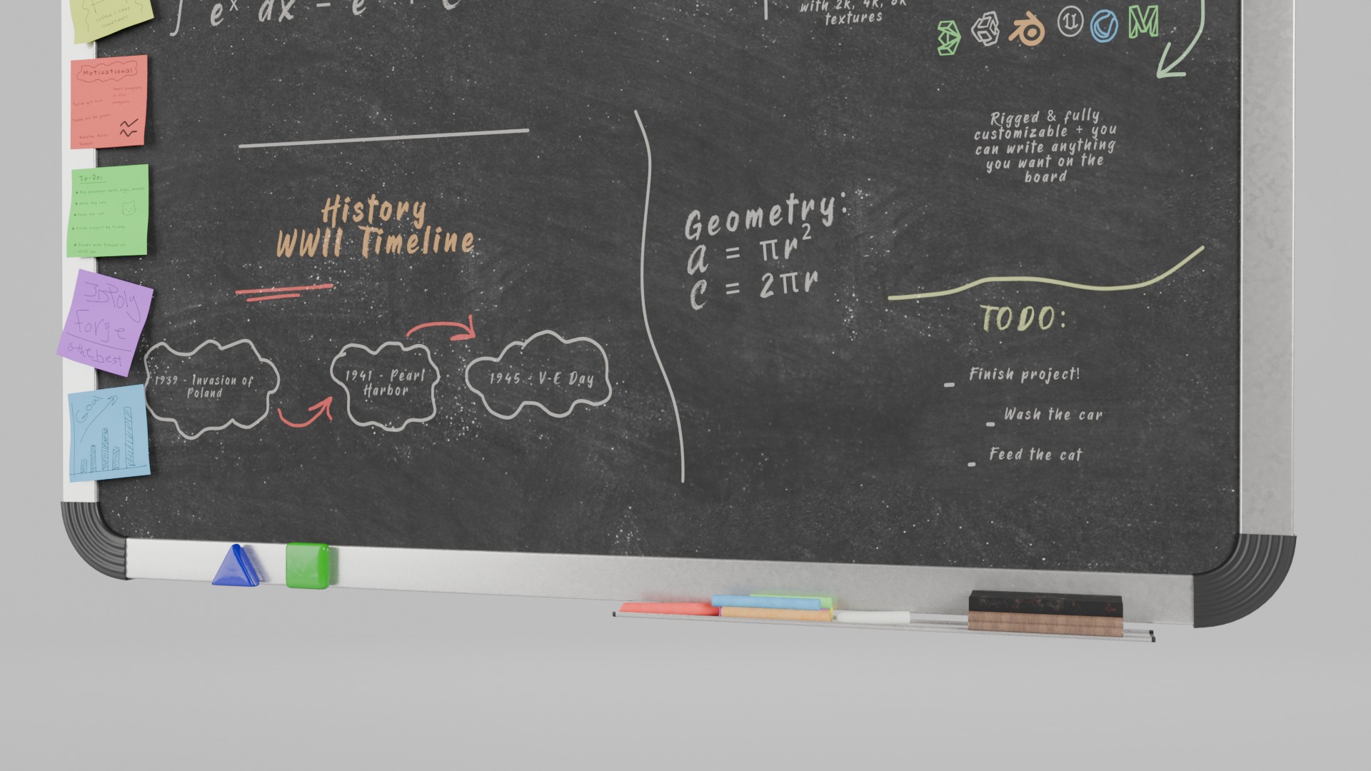 Metal-Framed Essentials - Customizable Writing Board Set 3D Model Collection_21