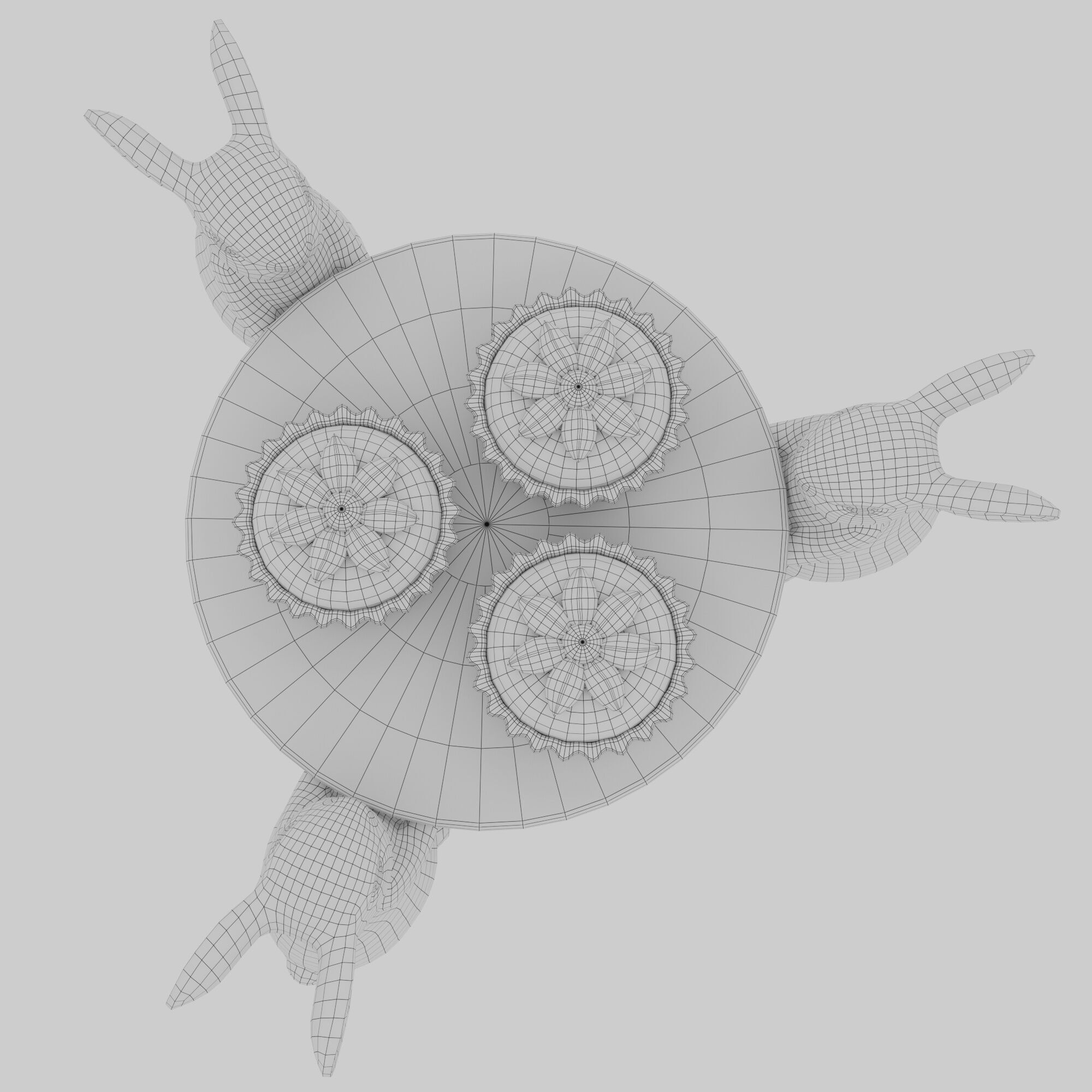 Dessert on a Tray with Rabbits 3D model_6