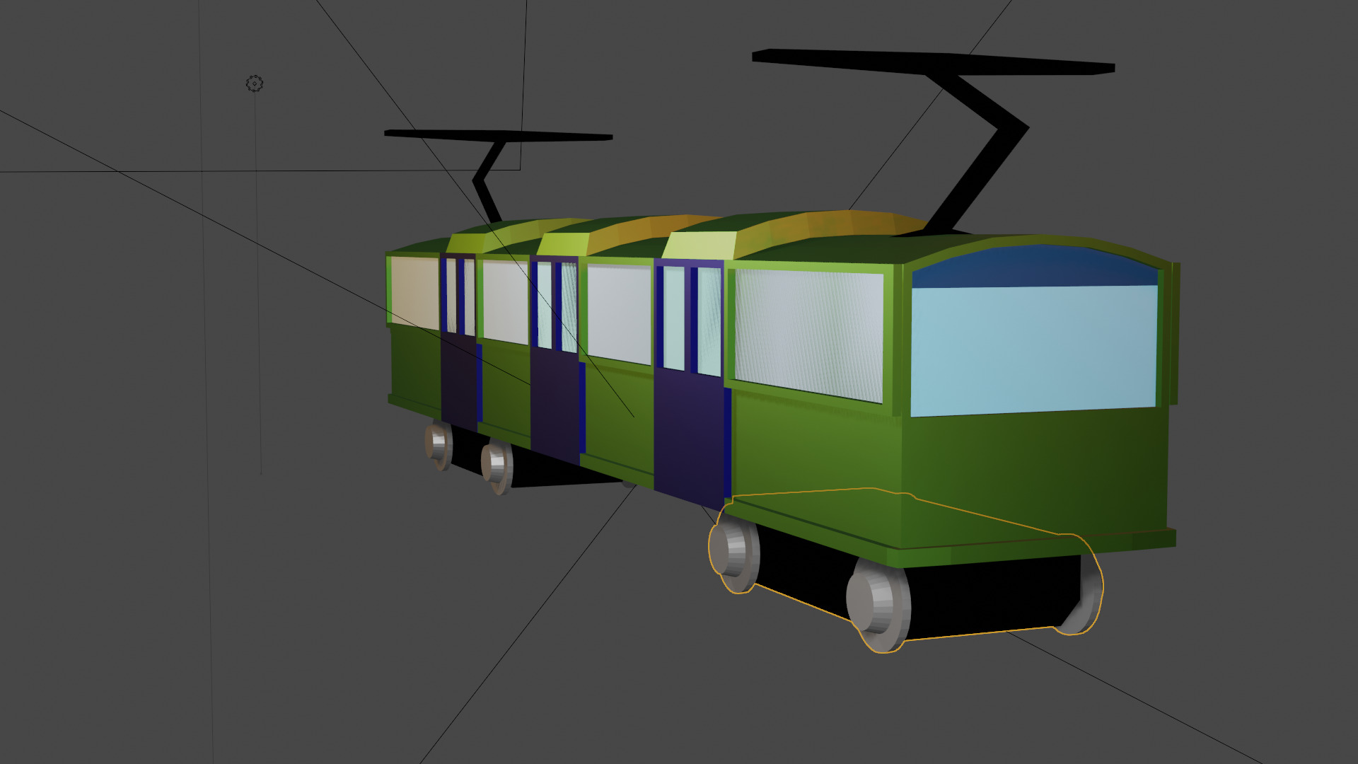 Cartoon Low Poly Train 01 Low-poly 3D model_3