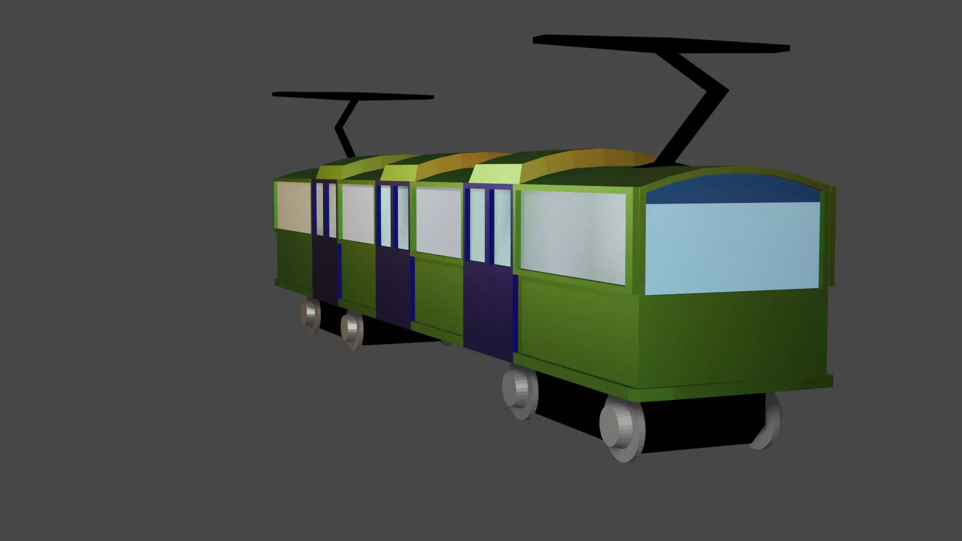 Cartoon Low Poly Train 01 Low-poly 3D model_0