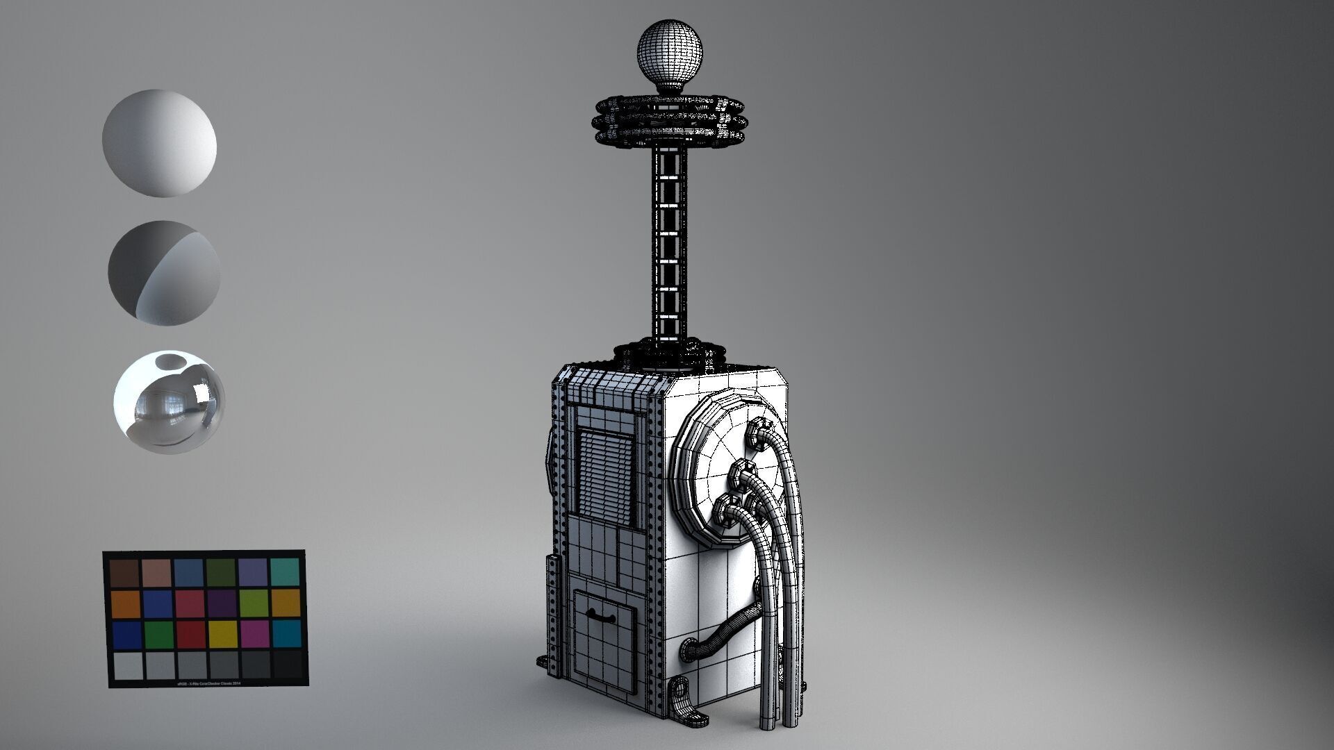 Tesla Coil up retro 3D model_13