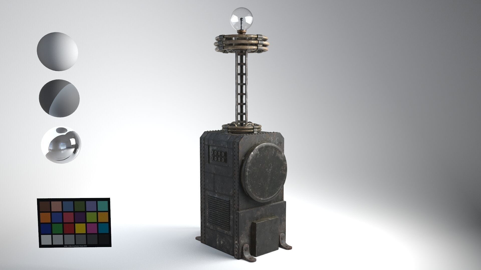 Tesla Coil up retro 3D model_8