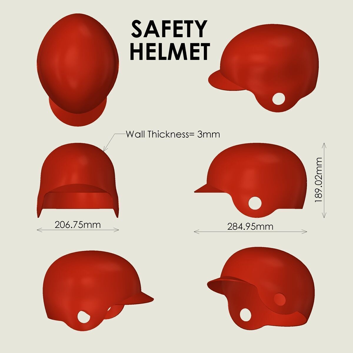 Helmet 3D print model_3