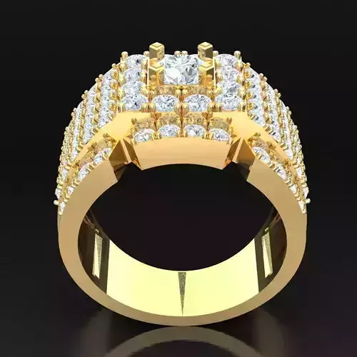 Top Diamond Men Ring STL 3DM 2MR024