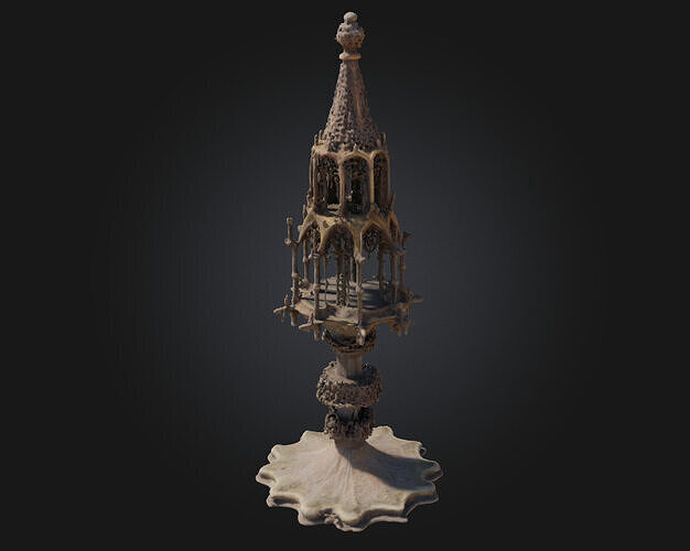 Gothic Reliquary Tower  Sacred Architecture for Arcane Legends 3D model 7