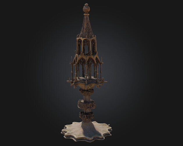 Gothic Reliquary Tower  Sacred Architecture for Arcane Legends 3D model 4