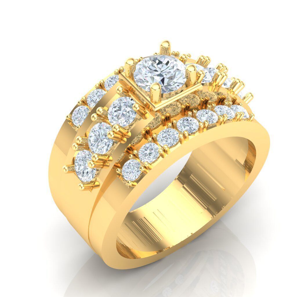 Top Diamond Men Ring STL 3DM 2MR023 3D print model_14