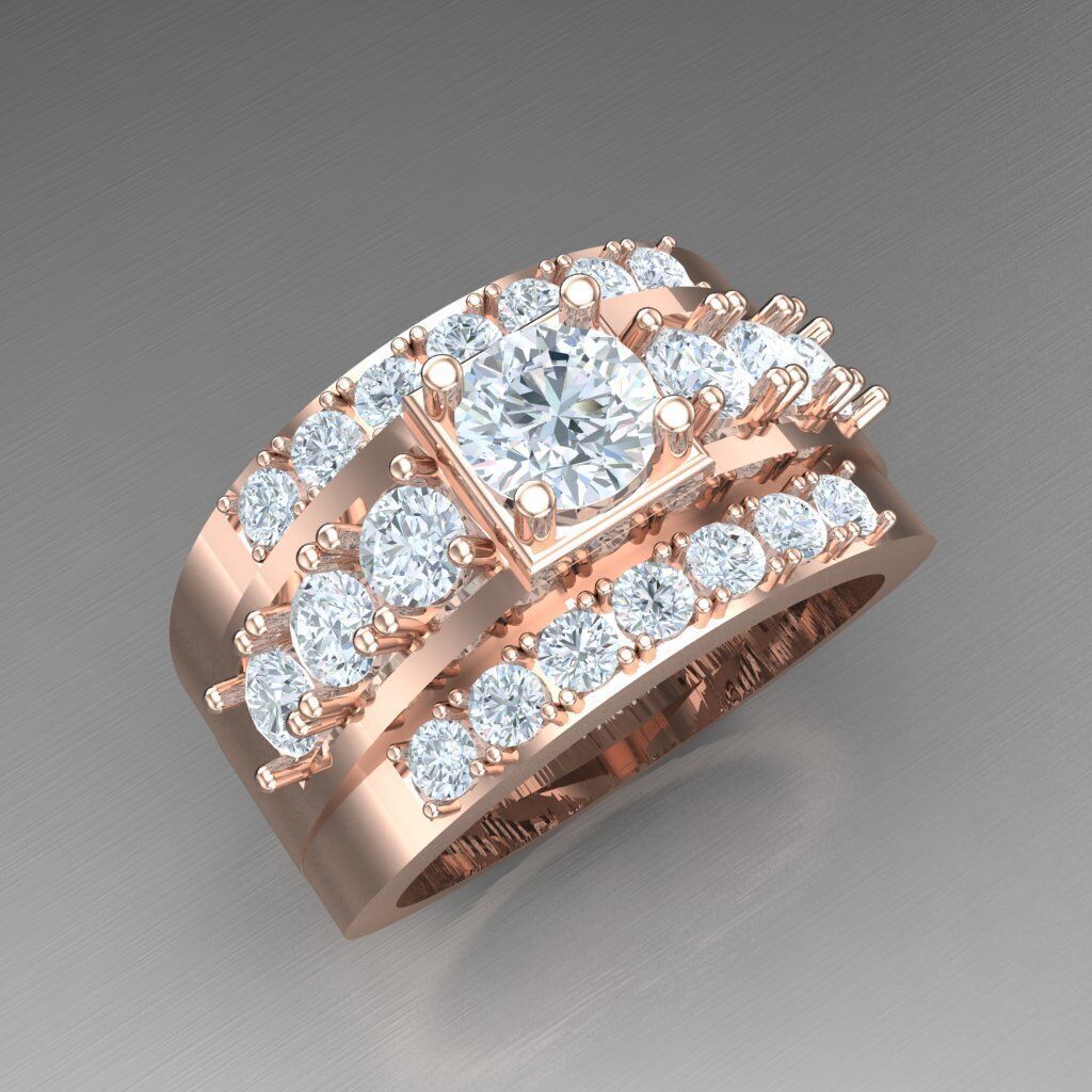 Top Diamond Men Ring STL 3DM 2MR023 3D print model_11