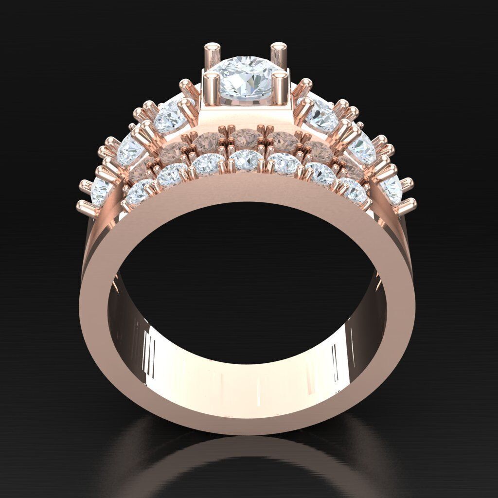 Top Diamond Men Ring STL 3DM 2MR023 3D print model_6