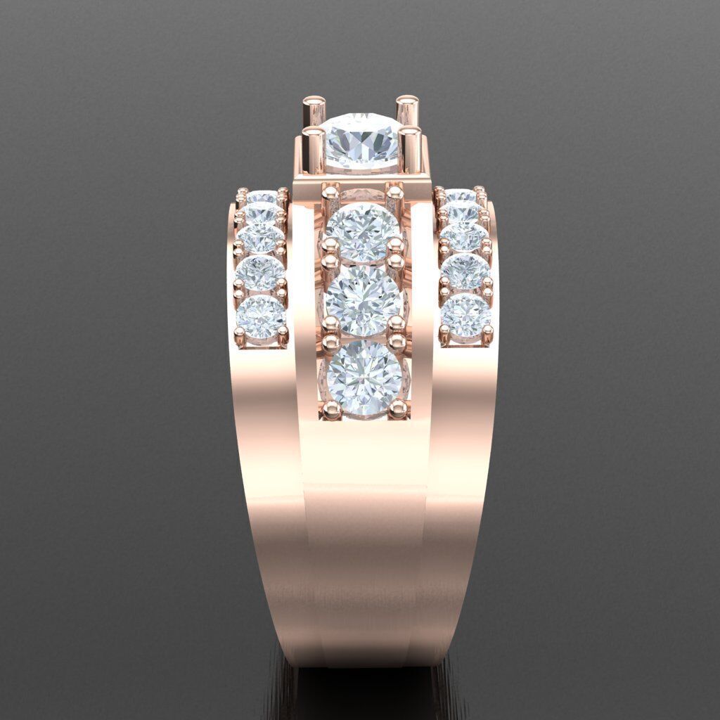 Top Diamond Men Ring STL 3DM 2MR023 3D print model_12