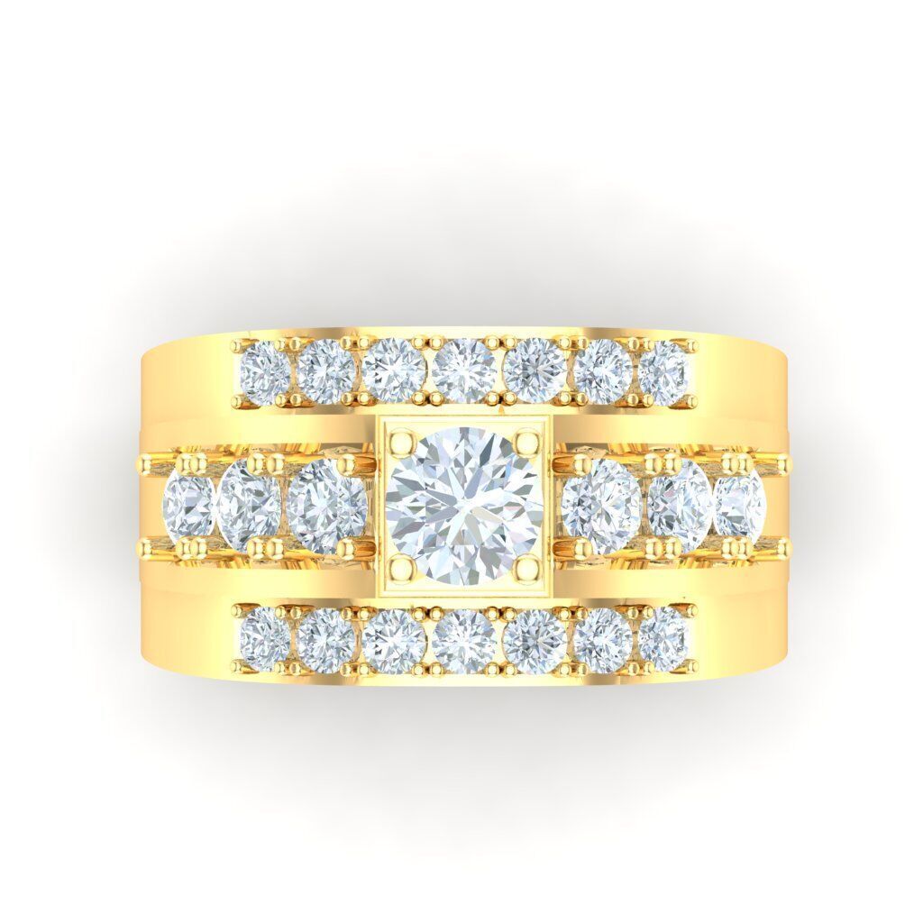 Top Diamond Men Ring STL 3DM 2MR023 3D print model_19