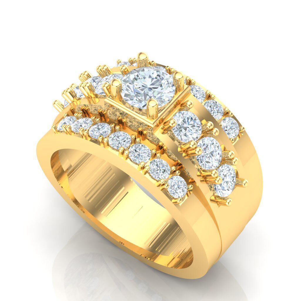 Top Diamond Men Ring STL 3DM 2MR023 3D print model_17