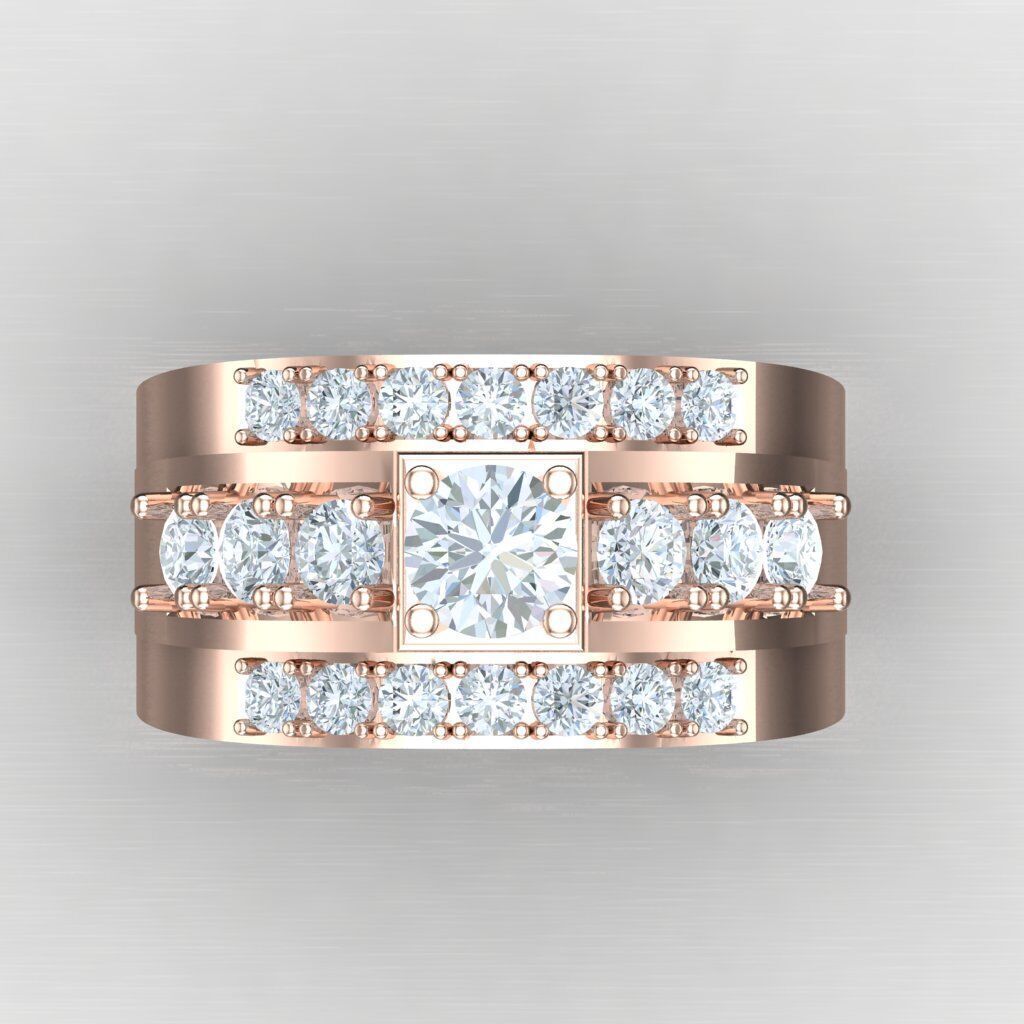 Top Diamond Men Ring STL 3DM 2MR023 3D print model_9