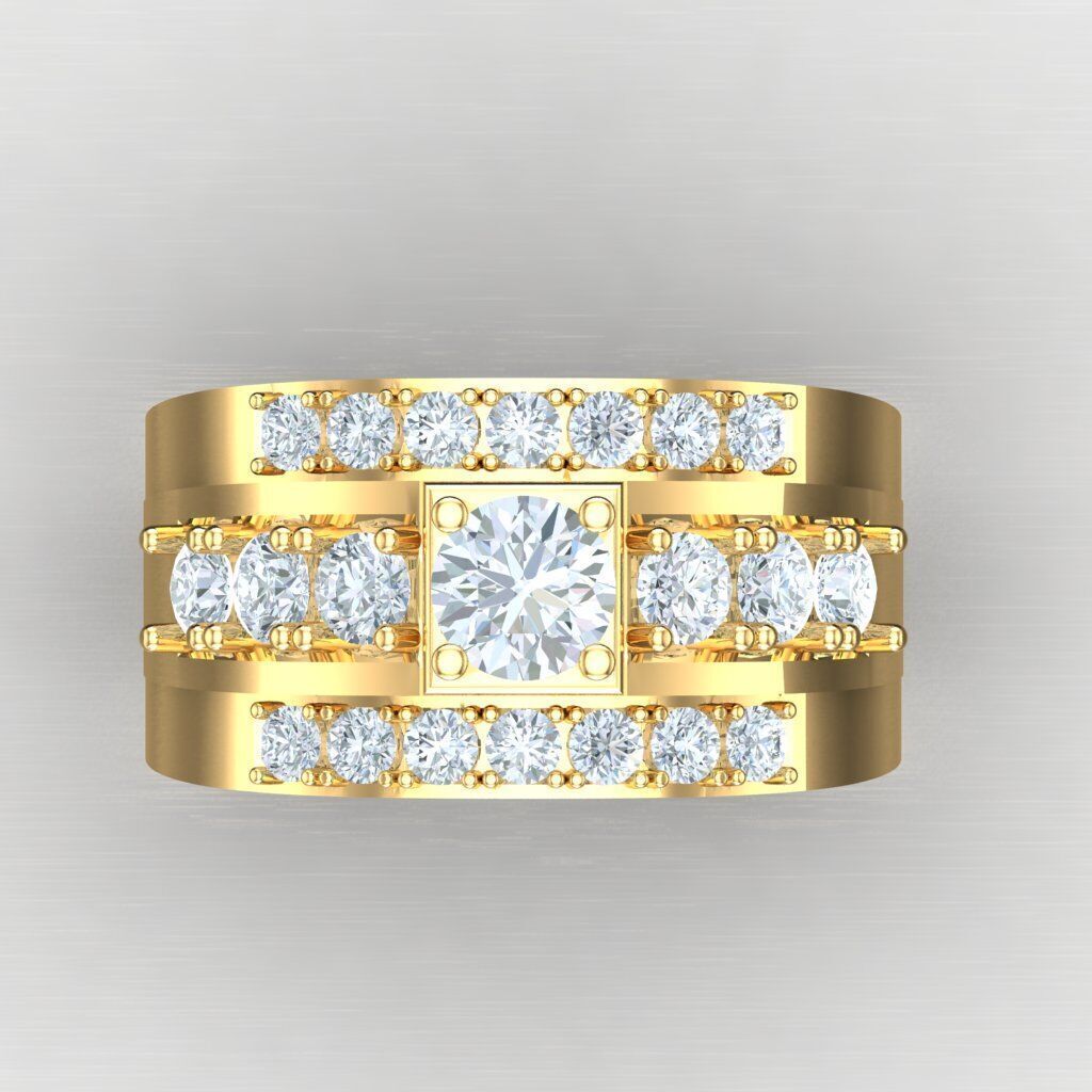 Top Diamond Men Ring STL 3DM 2MR023 3D print model_10