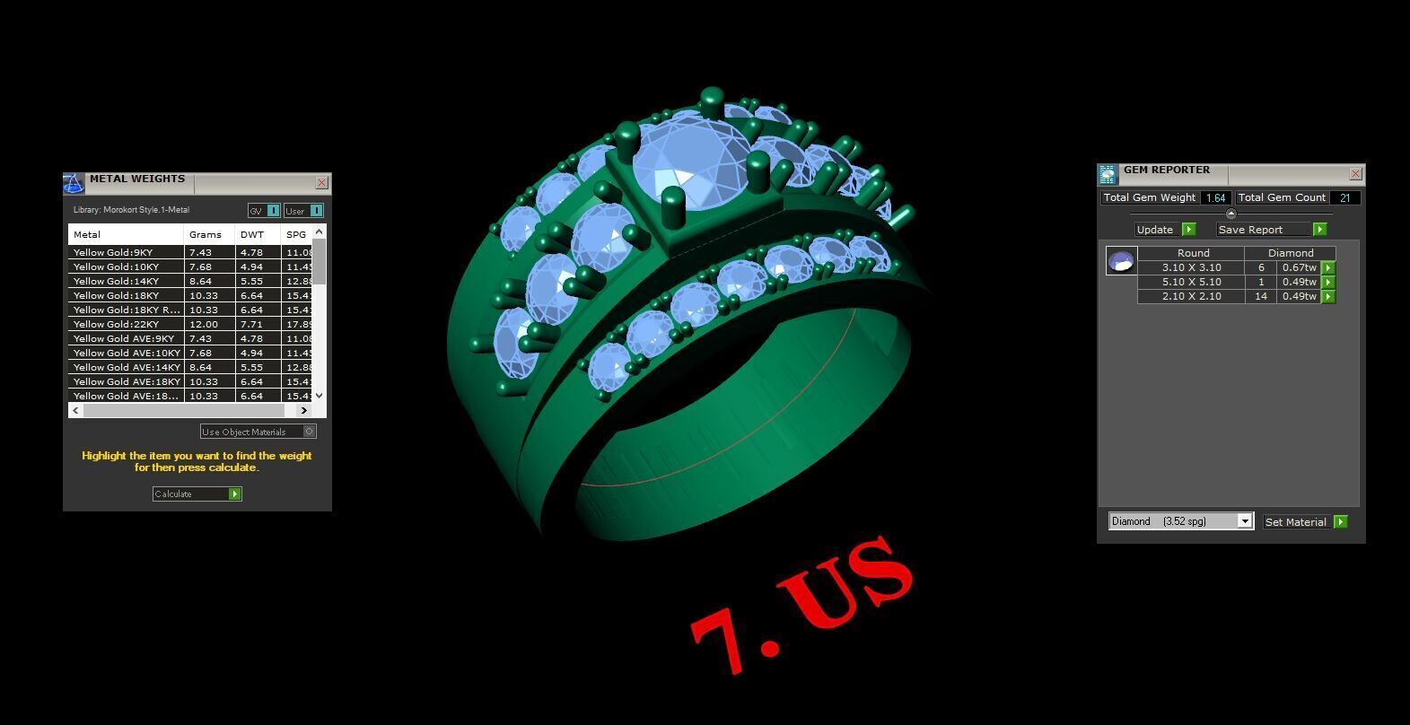 Top Diamond Men Ring STL 3DM 2MR023 3D print model_3