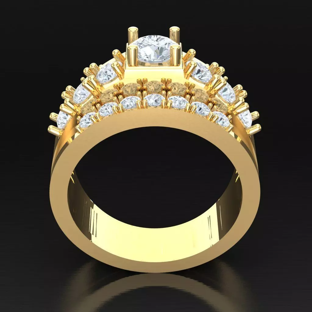 Top Diamond Men Ring STL 3DM 2MR023 3D print model_0