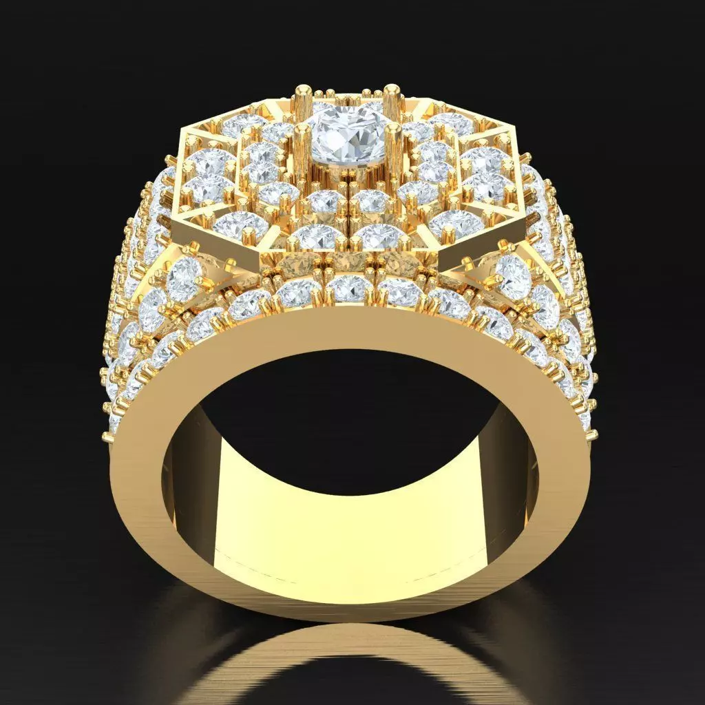 Top Diamond Men Ring STL 3DM 2MR022 3D print model