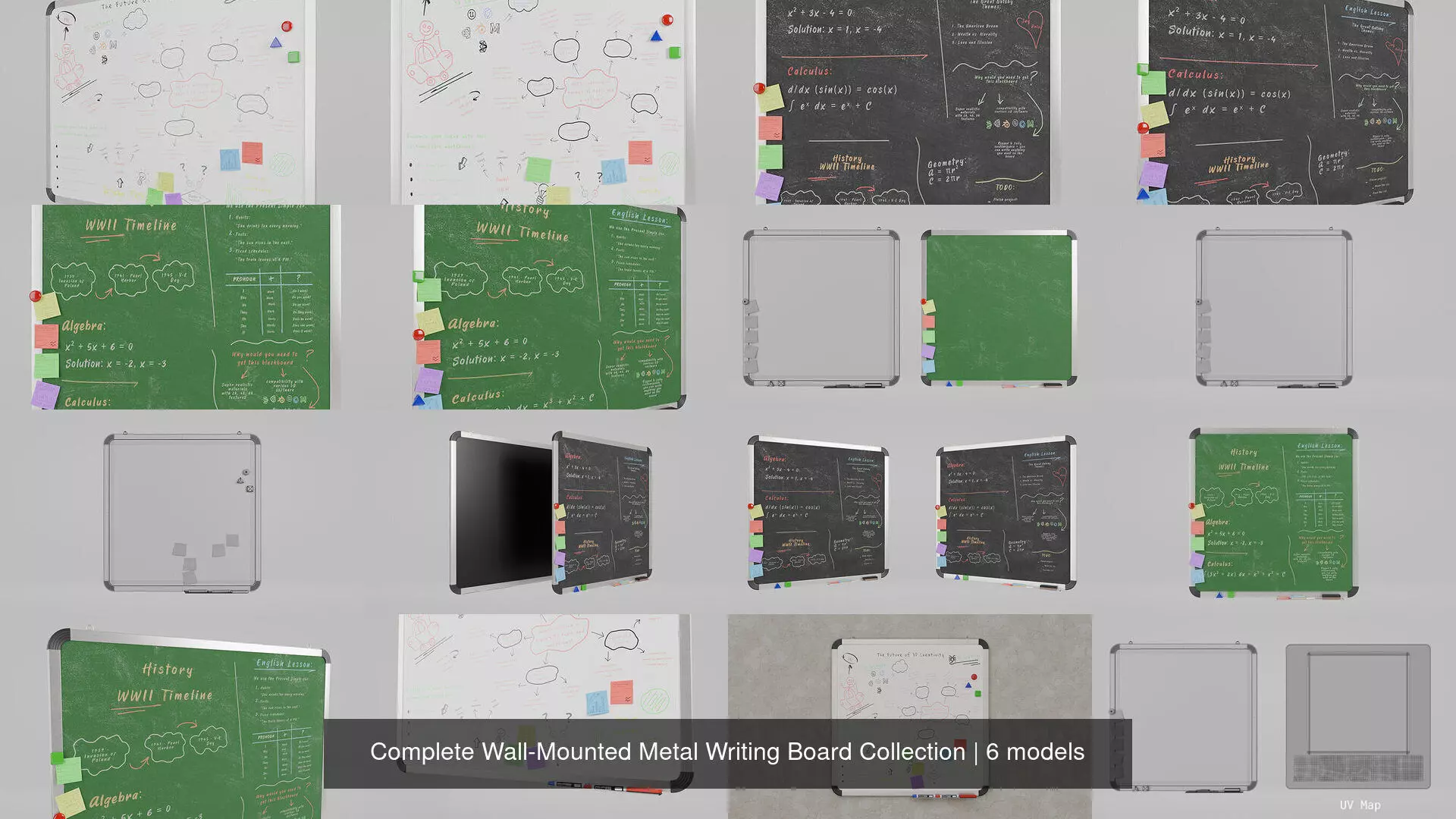 Complete Wall-Mounted Metal Writing Board Collection _7