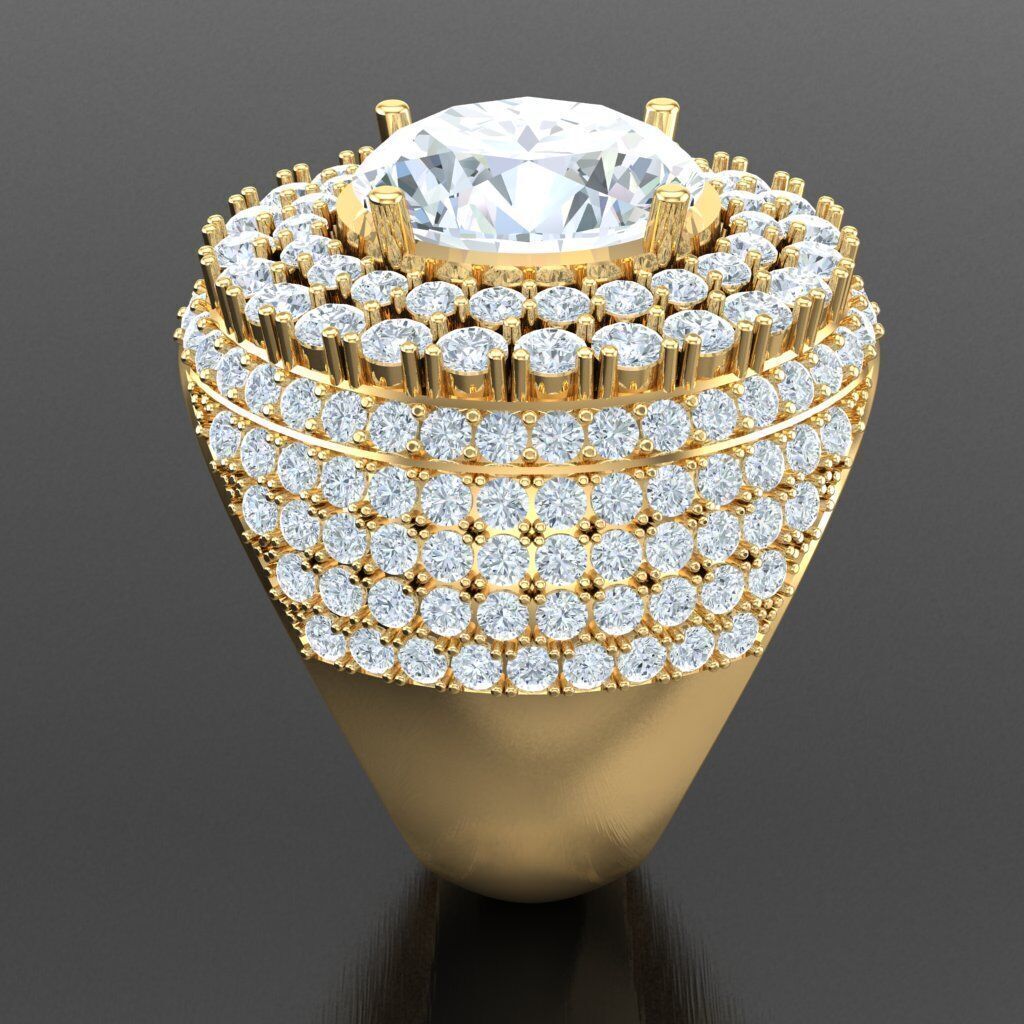 Top Diamond Men Ring STL 3DM 2MR019 3D print model_13