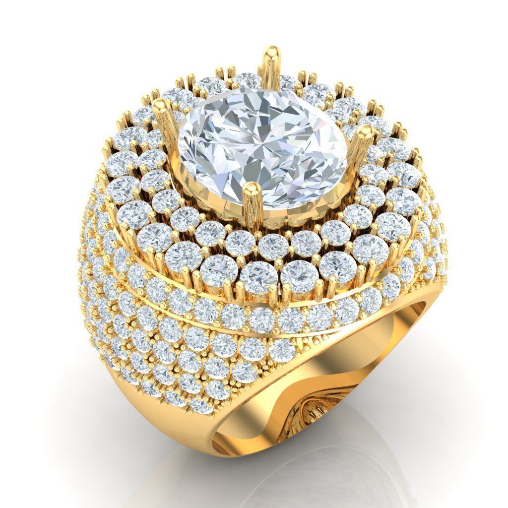 Top Diamond Men Ring STL 3DM 2MR019 3D print model_14