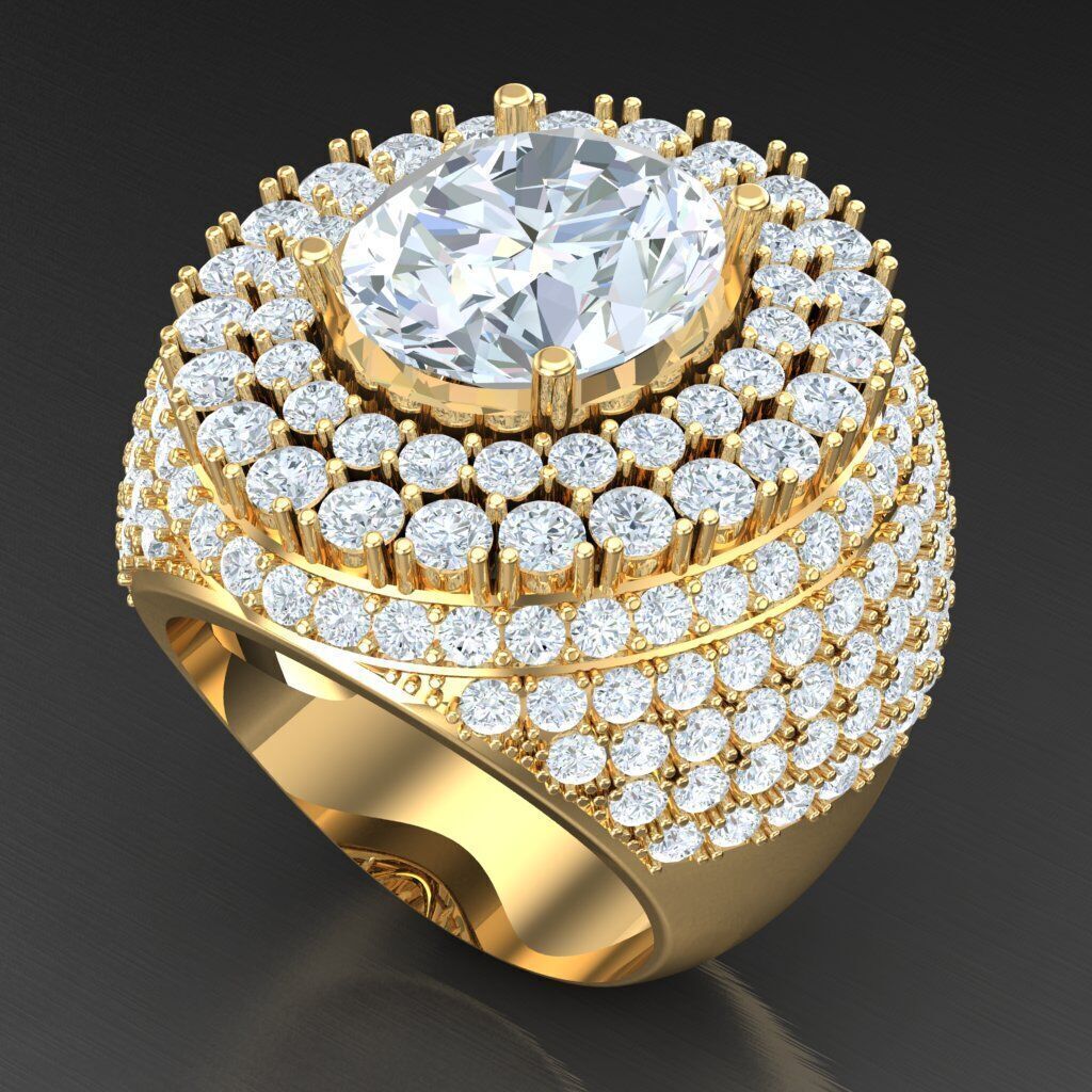 Top Diamond Men Ring STL 3DM 2MR019 3D print model_8