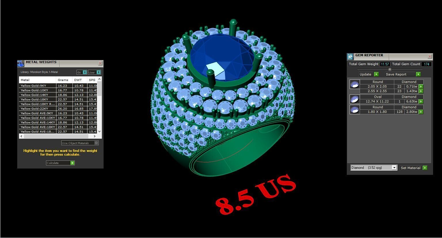 Top Diamond Men Ring STL 3DM 2MR019 3D print model_3