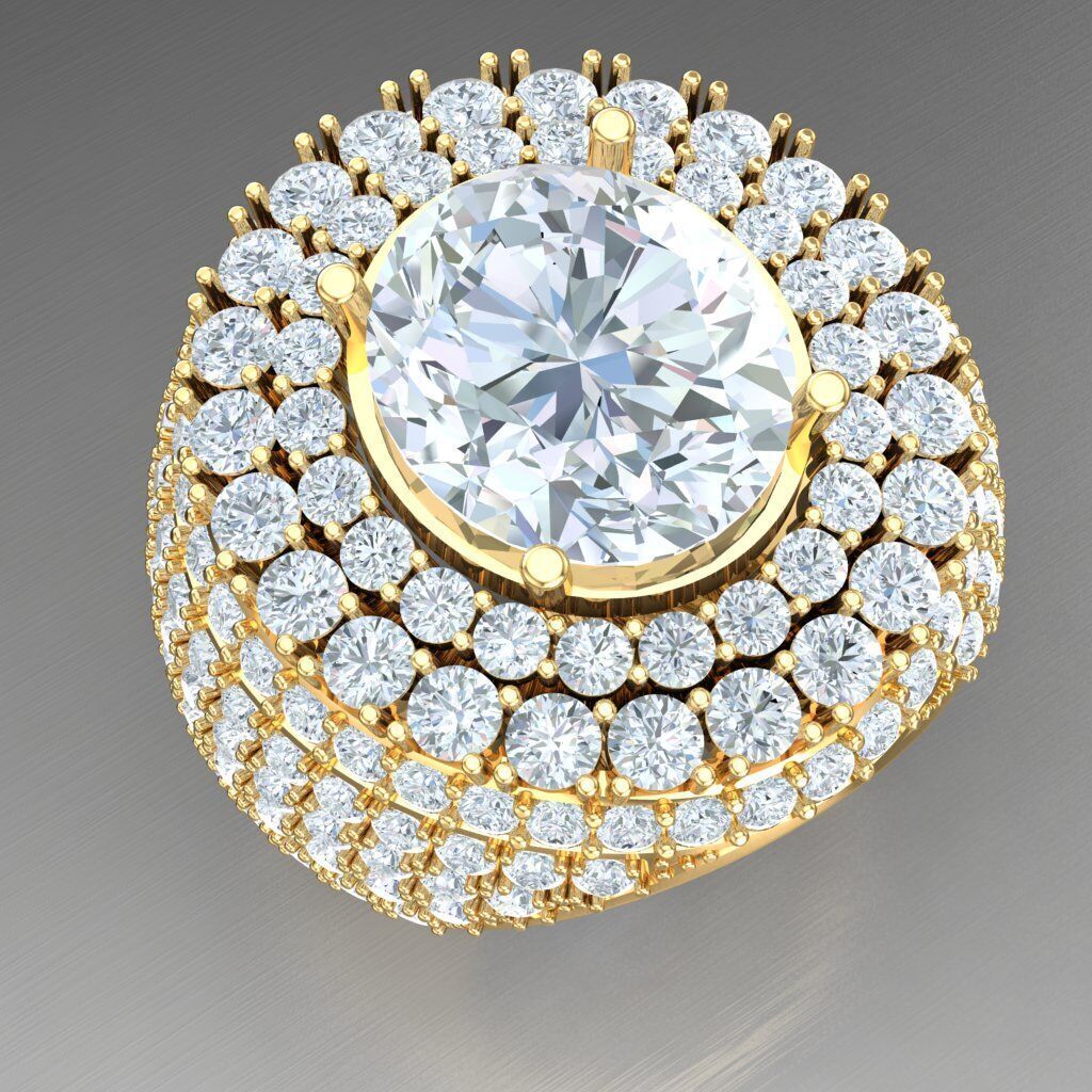 Top Diamond Men Ring STL 3DM 2MR019 3D print model_2