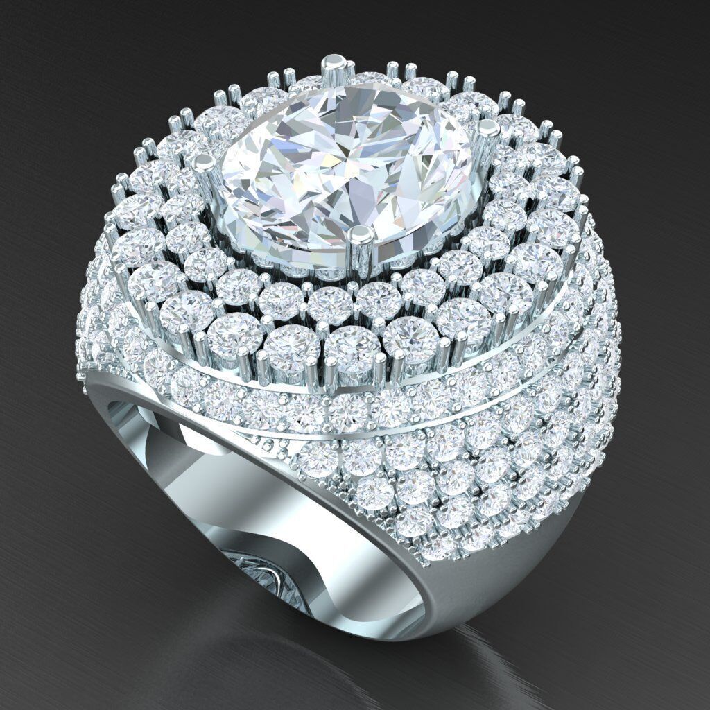 Top Diamond Men Ring STL 3DM 2MR019 3D print model_7