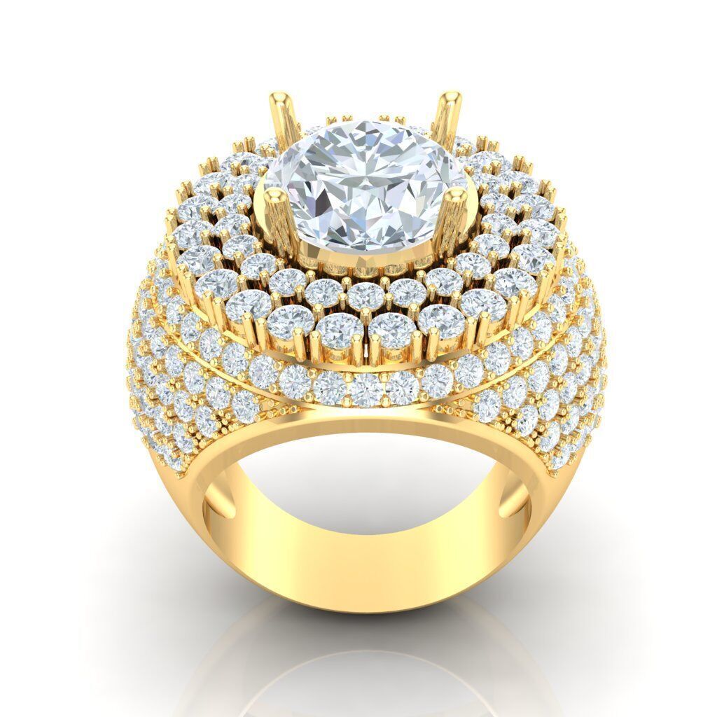 Top Diamond Men Ring STL 3DM 2MR019 3D print model_16