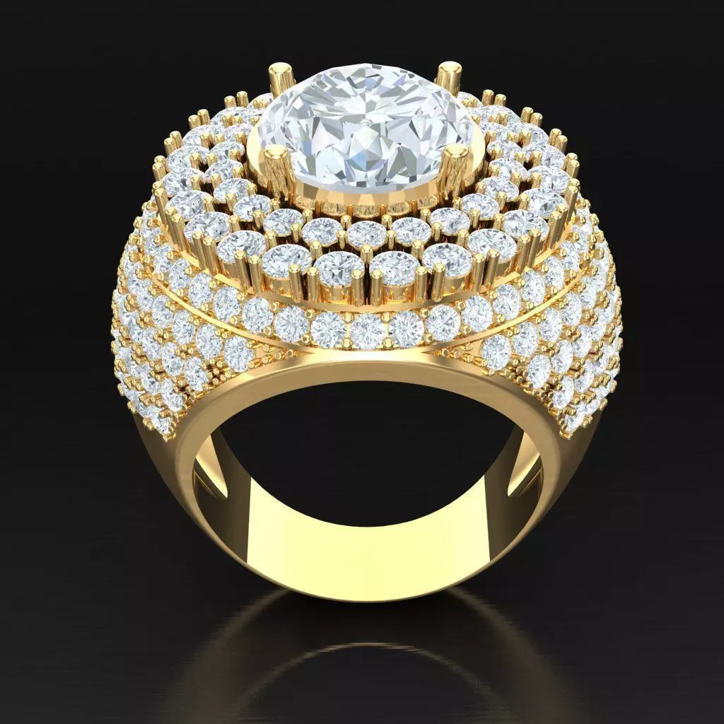 Top Diamond Men Ring STL 3DM 2MR019 3D print model_0