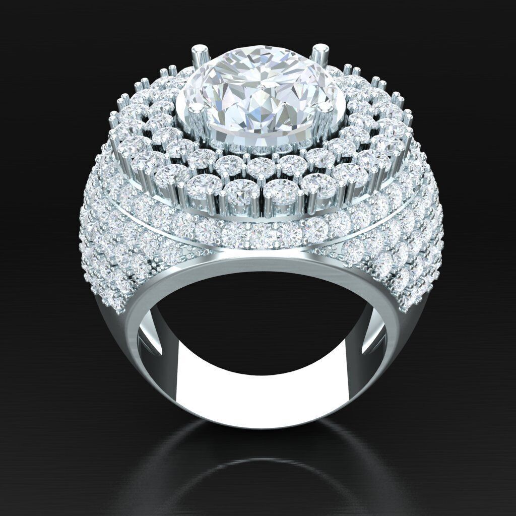 Top Diamond Men Ring STL 3DM 2MR019 3D print model_6