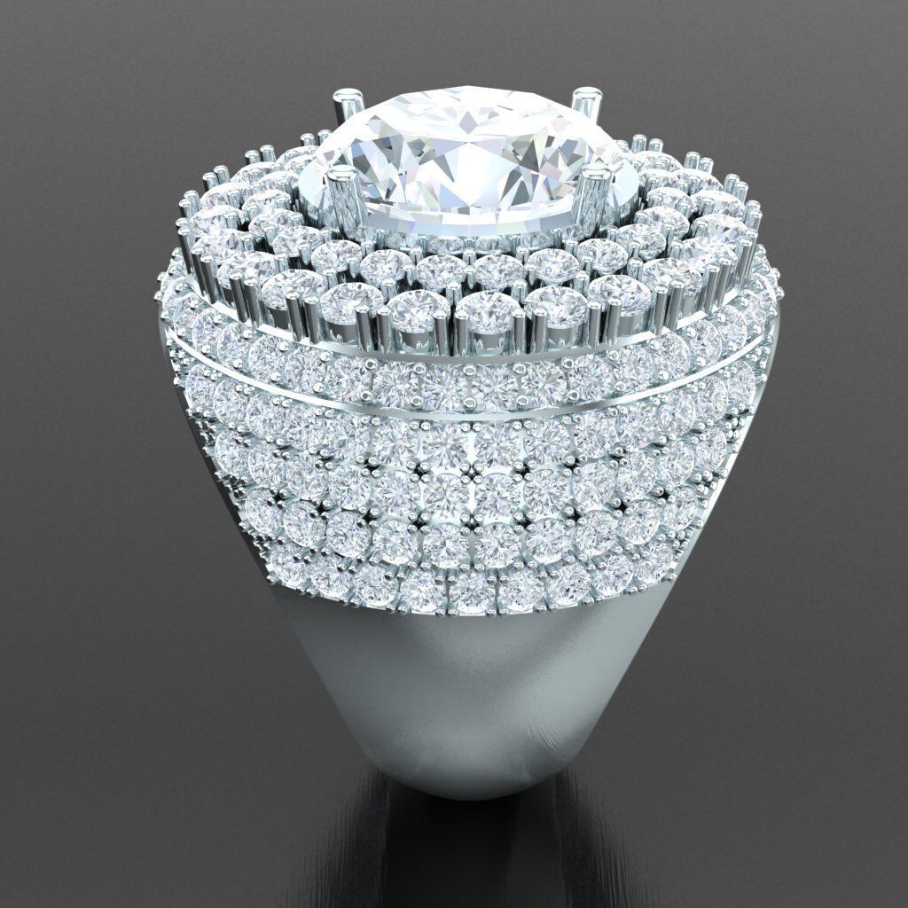 Top Diamond Men Ring STL 3DM 2MR019 3D print model_12