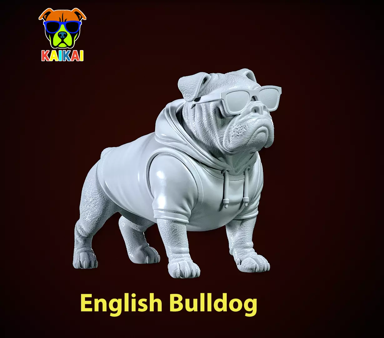 English Bulldog Urban vibes Decor - 3D print 3D print model_0