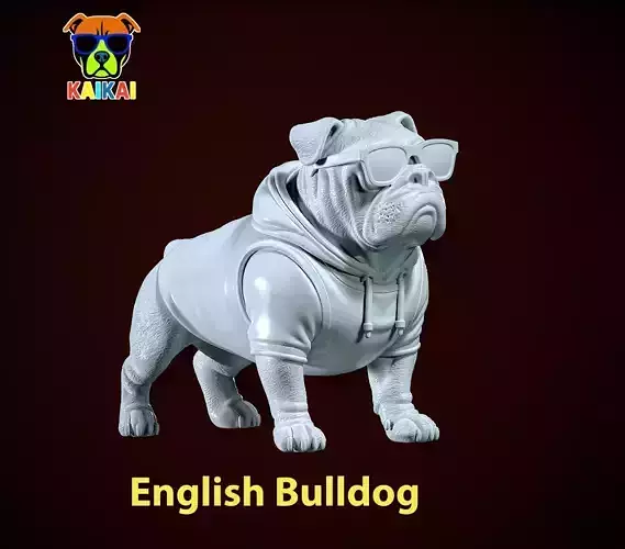 English Bulldog Urban vibes Decor - 3D print 3D print model