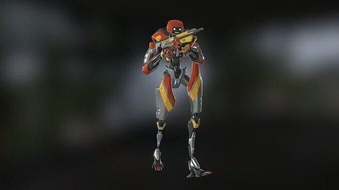 FPS Robot Character Low-poly 3D model
