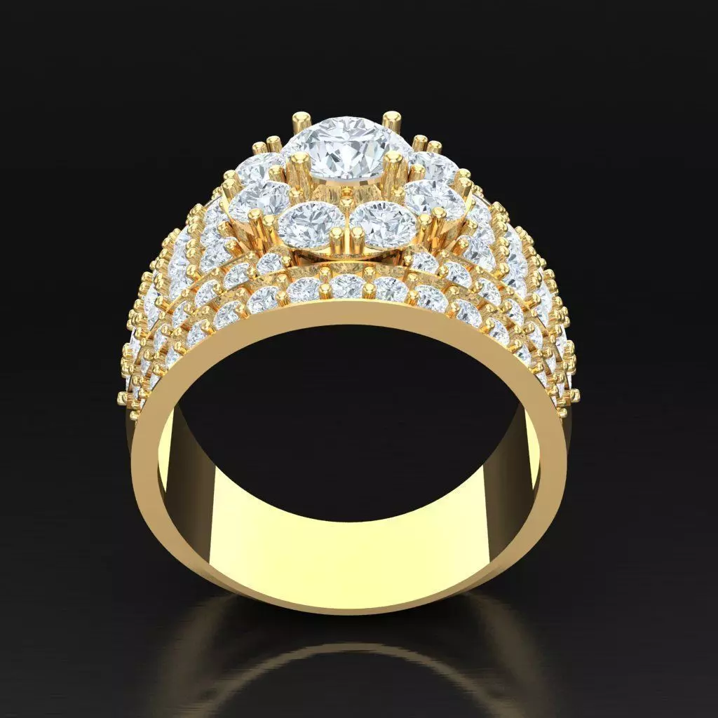 Top Diamond Men Ring STL 3DM 2MR017 3D print model