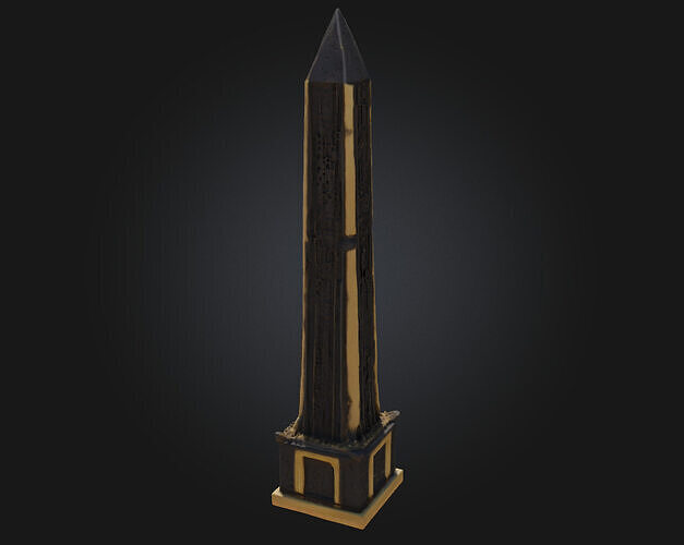 Obsidian Obelisk  Dark Elegance in Volcanic Stone 3D model 3