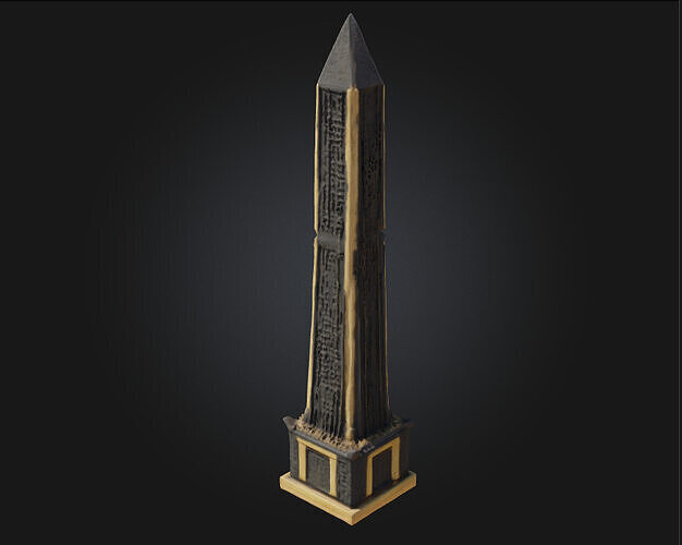 Obsidian Obelisk  Dark Elegance in Volcanic Stone 3D model 6
