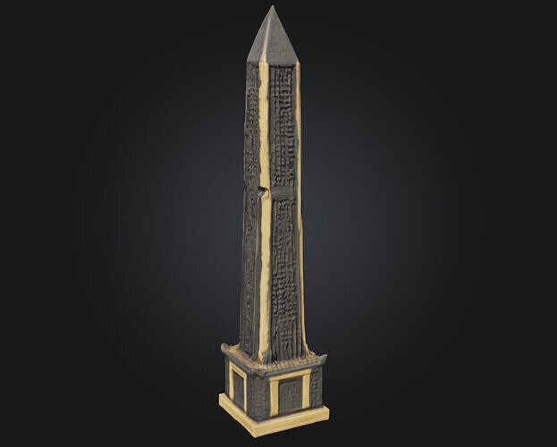 Obsidian Obelisk  Dark Elegance in Volcanic Stone 3D model 2