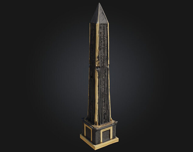 Obsidian Obelisk  Dark Elegance in Volcanic Stone 3D model 4