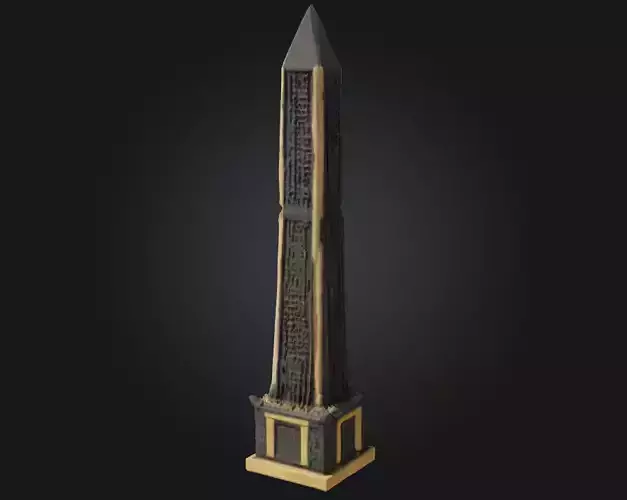 Obsidian Obelisk Dark Elegance in Volcanic Stone 3D model