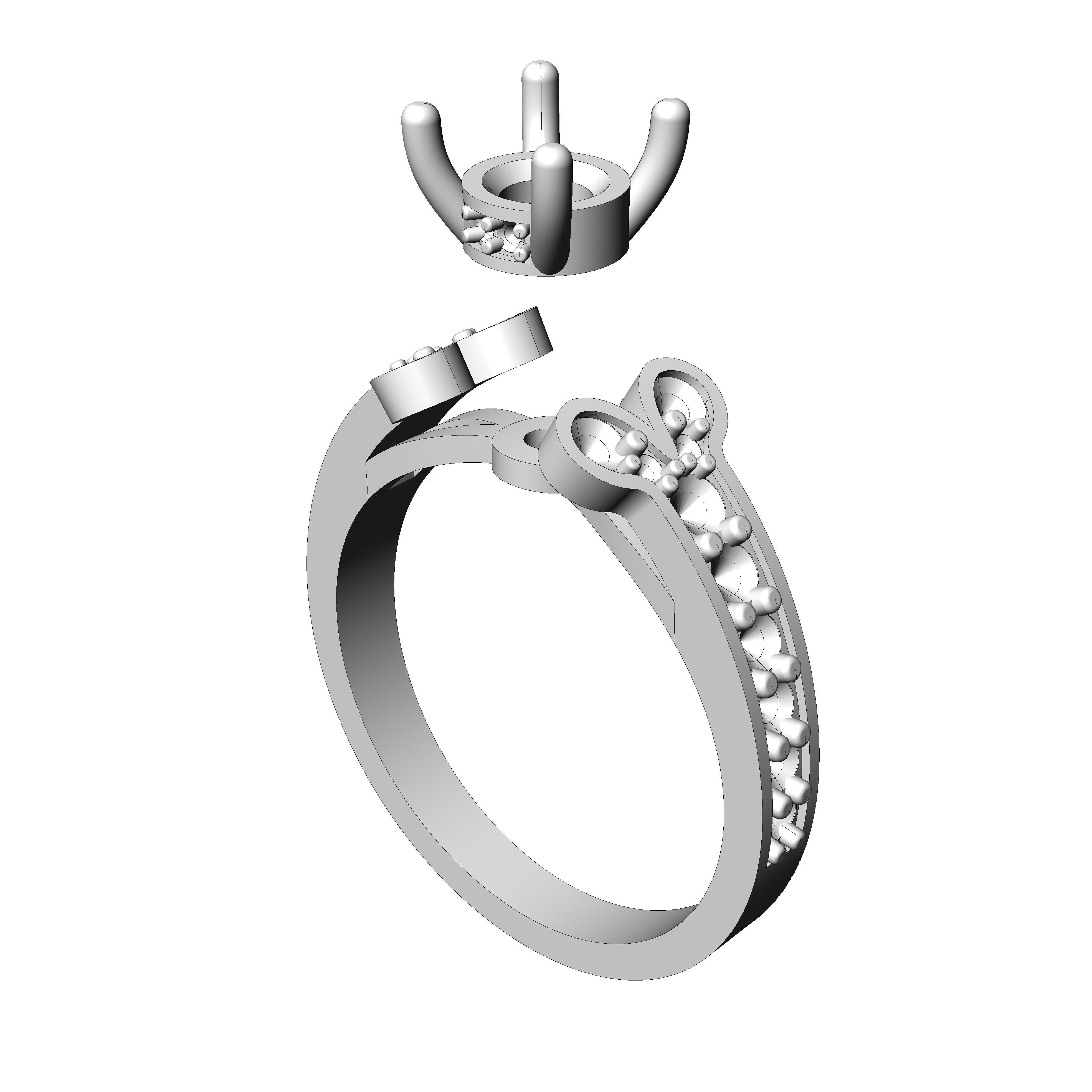 Ballerine ring 3D print model_3