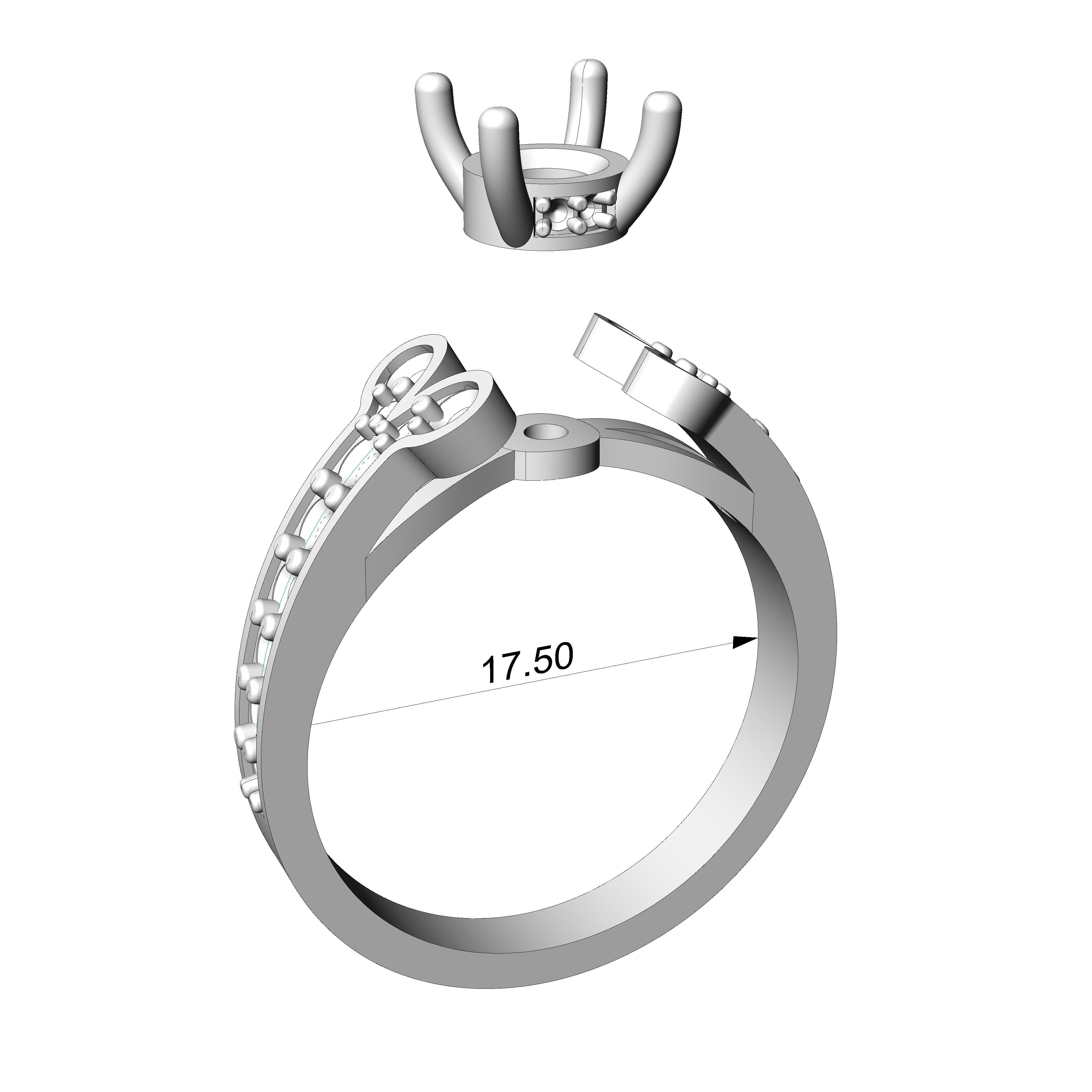 Ballerine ring 3D print model_4